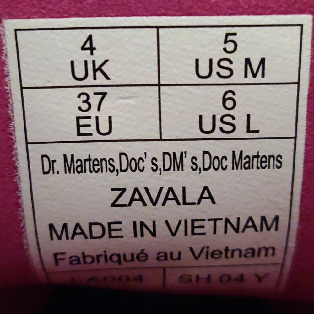 Dr. Martens Zavala Combat Pink Boots. Unisex. Size 5 M/ 6 L - Picture 9 of 12